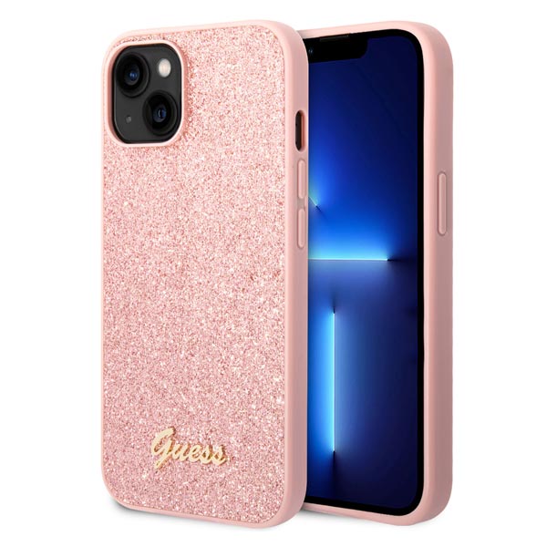 GUESS Glitter Flakes (Suits iPhone 14 Series) - Pink