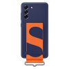 Samsung Galaxy S21 FE Silicone Cover with Strap - Navy