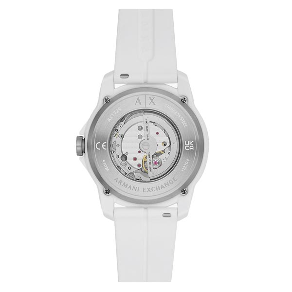 Armani Exchange Automatic White Silicone Watch (AX1729) - White
