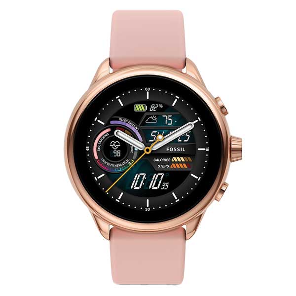 Buy Fossil Gen 6 Wellness Edition Smartwatch Blush Silicone - Rose Gold ...