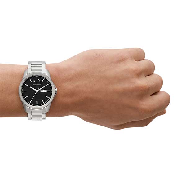 Armani Exchange Three-Hand Day-Date Stainless Steel Men's Watch (AX1733)
