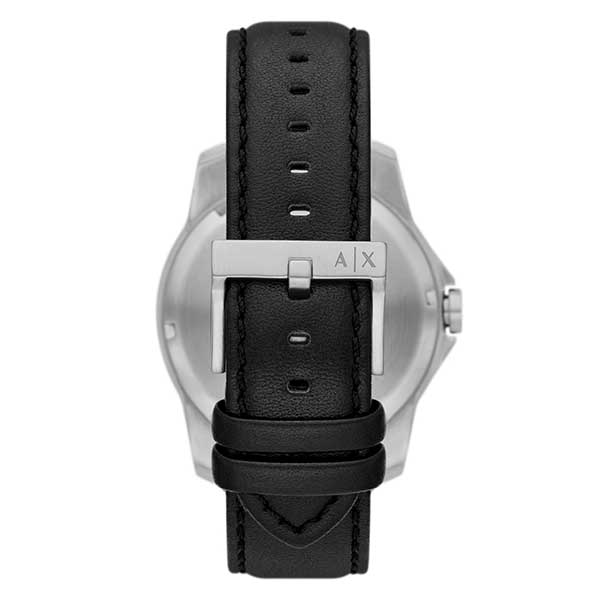 Armani Exchange Three-Hand Day-Date Black Leather Men's Watch (AX1735)