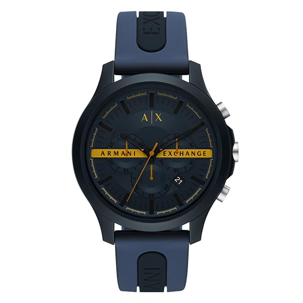 Armani Exchange Chronograph Black and Blue Silicone Watch - (AX2441)