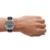 Armani Exchange Automatic Quartz Three-Hand Date Black Leather Men's Watch (AX2445)