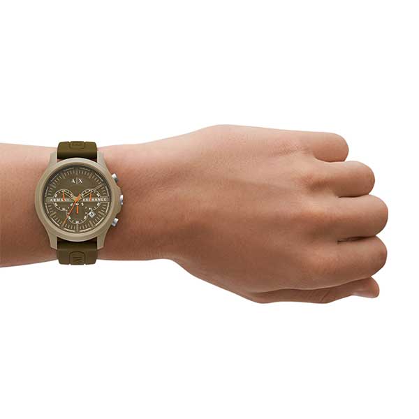 Armani Exchange Chronograph Brown Silicone Men's Watch (AX2448)
