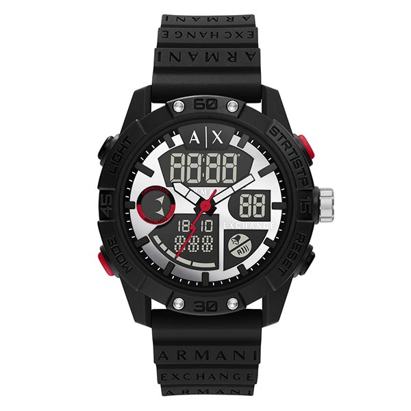 Armani Exchange analogue-Digital Black Silicone Men's Watch (AX2960)