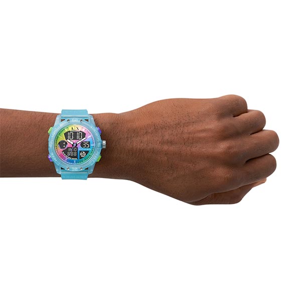 Armani Exchange Analog-Digital Blue Silicone Men's Watch (AX2964)