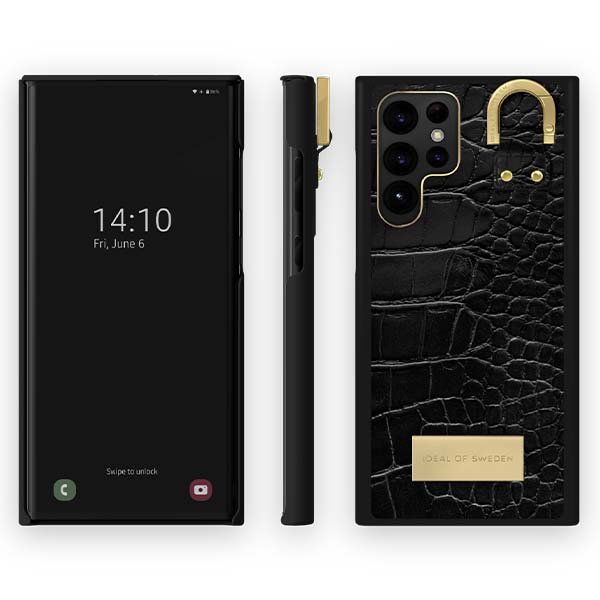 Ideal of Sweden Black Croco Case (Suits Samsung Galaxy S22 Ultra)