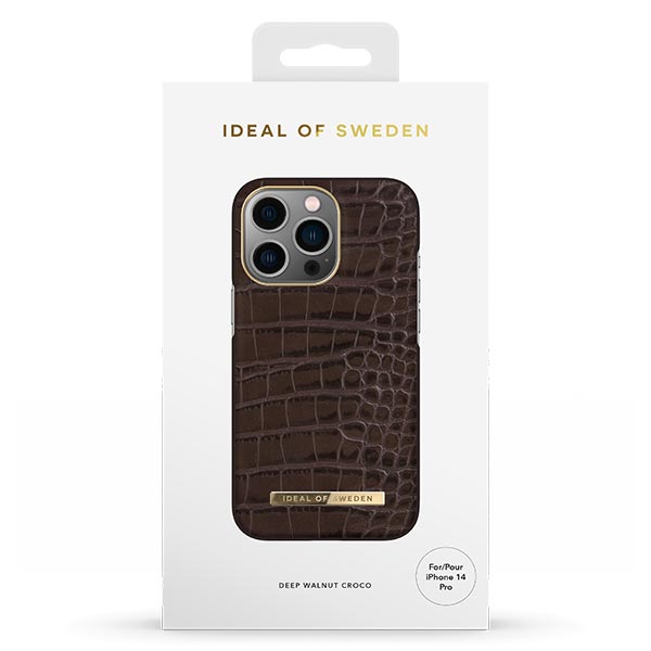 Ideal of Sweden Deep Walnut Croco Case (Suits iPhone 14 Pro/14 Pro Max)