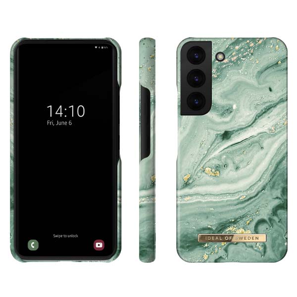 Ideal of Sweden Mint Swirl Marble Case (Suits Samsung Galaxy S22/S22 Plus)