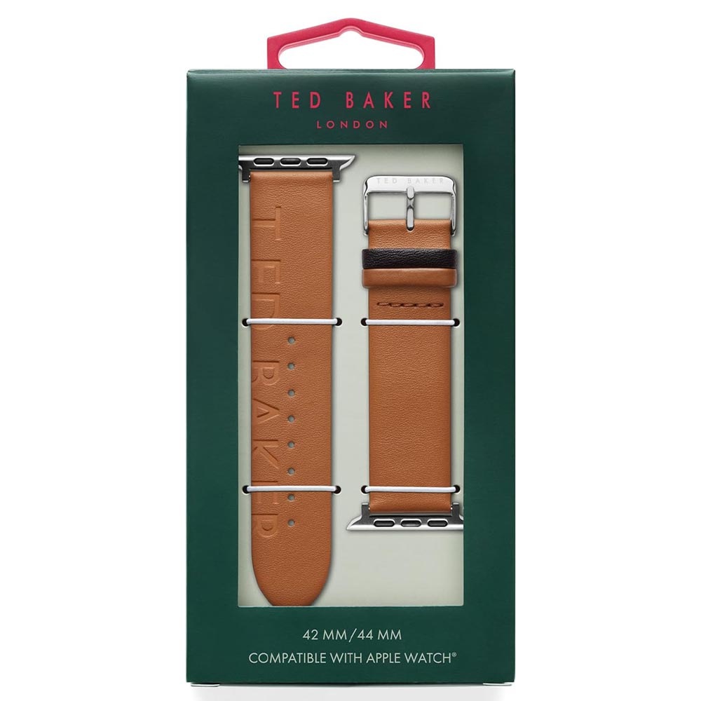 Ted-Baker-Ted-Logo-Leather-Apple-Watch-Strap-42-44-MM-BKS42F118-Tan-2