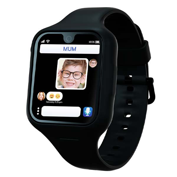 Moochies Odyssey 4G Smartwatch Phone for Kids - Black Bundle [Bonus Blue Strap + Screen Protector]