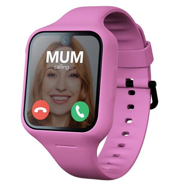 Moochies Odyssey 4G Smartwatch Phone for Kids - Pink Bundle [Bonus Purple Strap + Screen Protector]