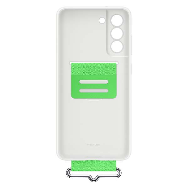 Samsung Galaxy S21 FE Silicone Cover with Strap - White