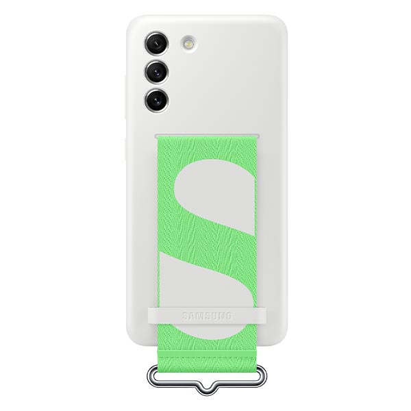 Samsung Galaxy S21 FE Silicone Cover with Strap - White