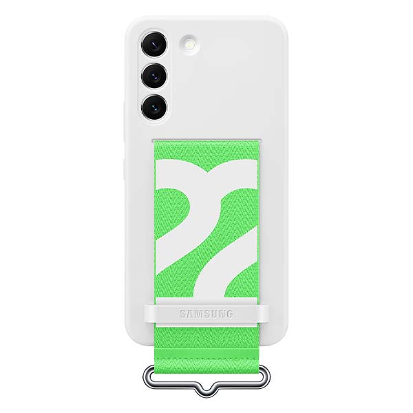 Samsung Silicone Cover with Strap (Suits Galaxy S22) - White