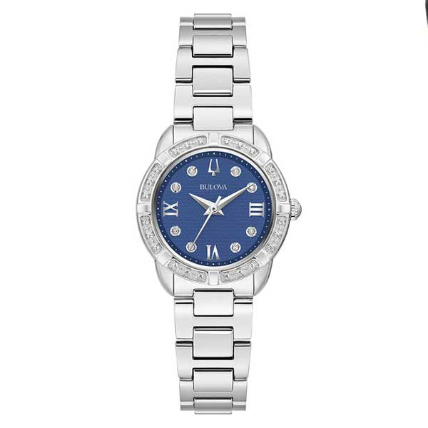 Bulova Blue Dial Classic Stainless Steel Women's Watch (96R251)