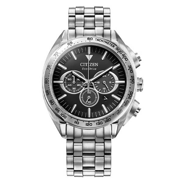Citizen Eco-Drive Black Dial Stainless Steel Men's Watch (CA4540-54E)