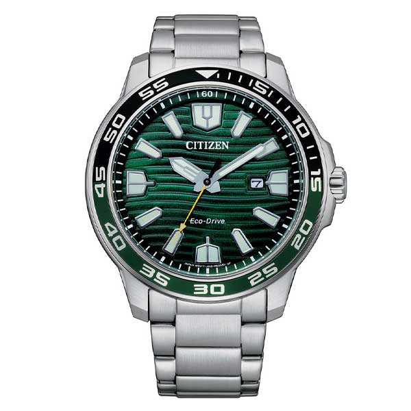 Citizen Eco-Drive Green Dial Stainless Steel Men's Watch (AW1526-89X)