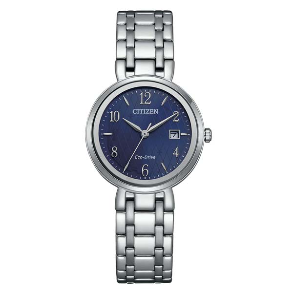 Citizen Eco-Drive Silver Brass Blue Dial Women's Watch (EW2690-81L)