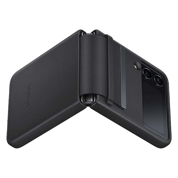 Samsung Flap Leather Cover (Suits Galaxy Z Flip4) - Black