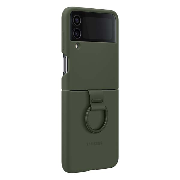 Samsung Silicone Cover with Ring (Suits Galaxy Z Flip4) - Khaki