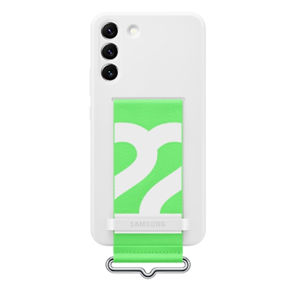 Samsung Silicone Cover with Strap (Suits Galaxy S22+) - White