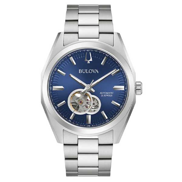 Bulova Blue Dial Automatic Stainless Steel Men's Watch (96A275)