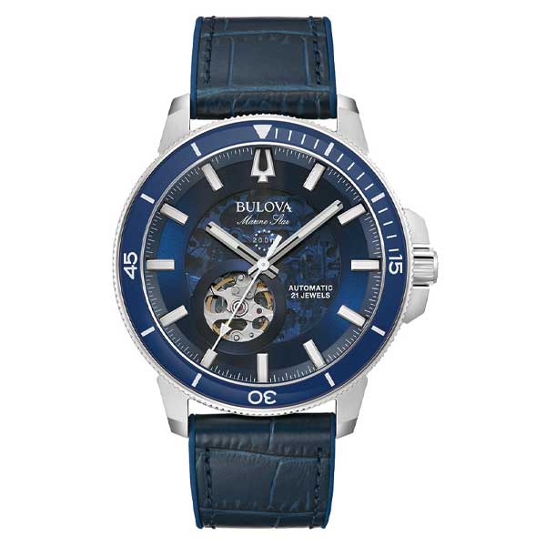 Bulova Marine Star Blue Dial Automatic Men's Watch (96A291)