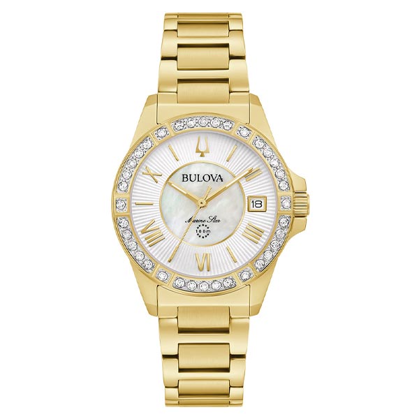 Bulova Marine Star Mother of Pearl Diamonds Women's Watch (98R294)