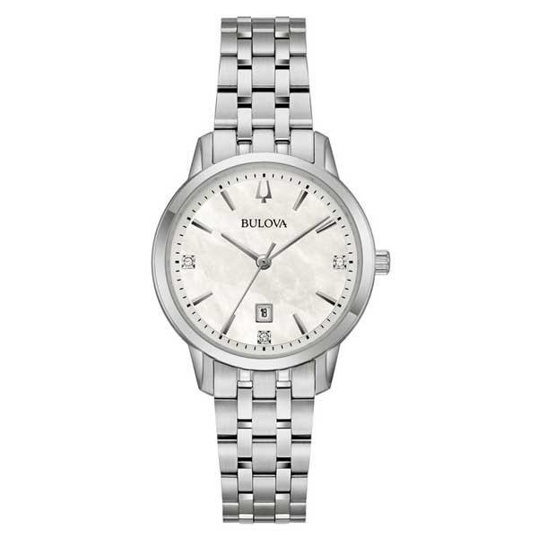 Bulova Mother of Pearl Classic Stainless Steel Women's Watch (96P233)