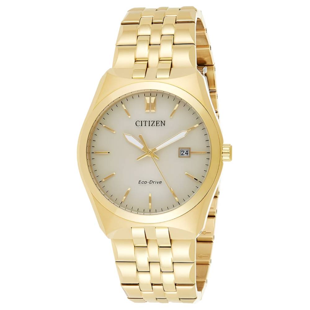Citizen Eco-Drive Gold Dial Stainless Steel Dress Men’s Watch (BM7332-61P) - Pop Phones, Australia