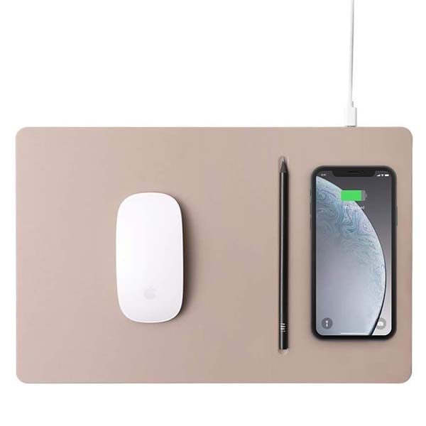 Pout Hands3 Pro Fast Wireless Charging Mousepad – Latte Cream