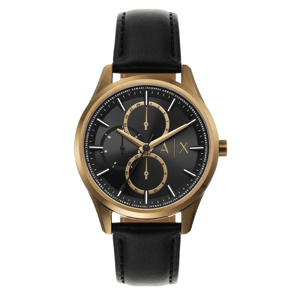 Armani Exchange Multifunction Black Leather Watch (AX1869)