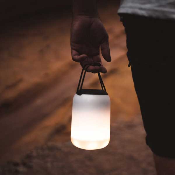 Lander Boulder Lantern with Powerbank - Black