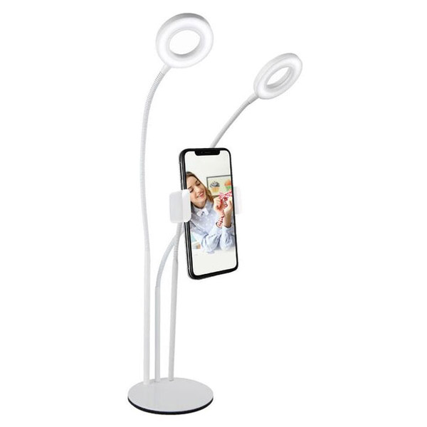 Vivitar 3-in-1 Desktop Stand with Ring Lights - White