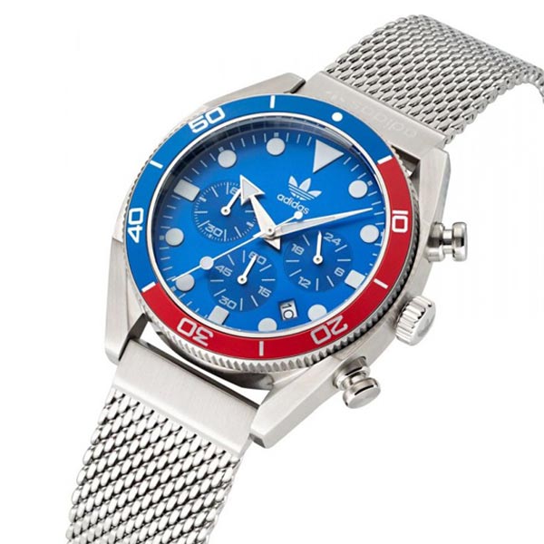 Adidas Edition Two Chrono Blue Dial Silver Men's Watch (AOFH22500)