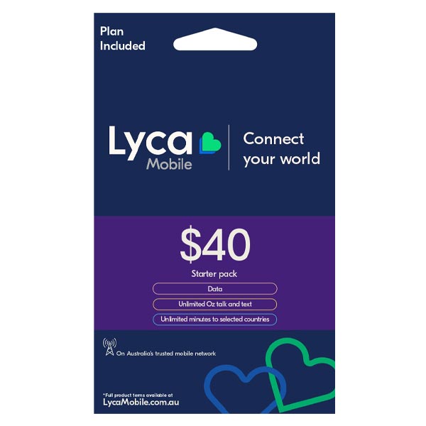 Lycamobile $40 Prepaid Starter Pack - Pop Phones, Australia