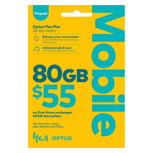 Optus Flex Plus Prepaid Simcard $55