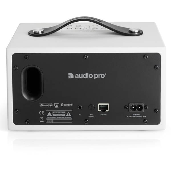 Audio Pro C3 Portable Wi-Fi Wireless Multiroom Speaker (Works with Alexa) - Arctic White