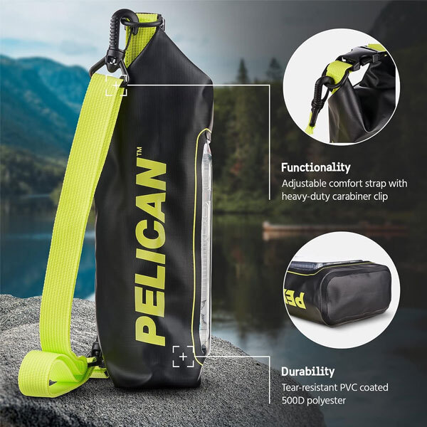 Pelican Marine Water Resistant for 2L Dry Bag - Black/Neon Yellow