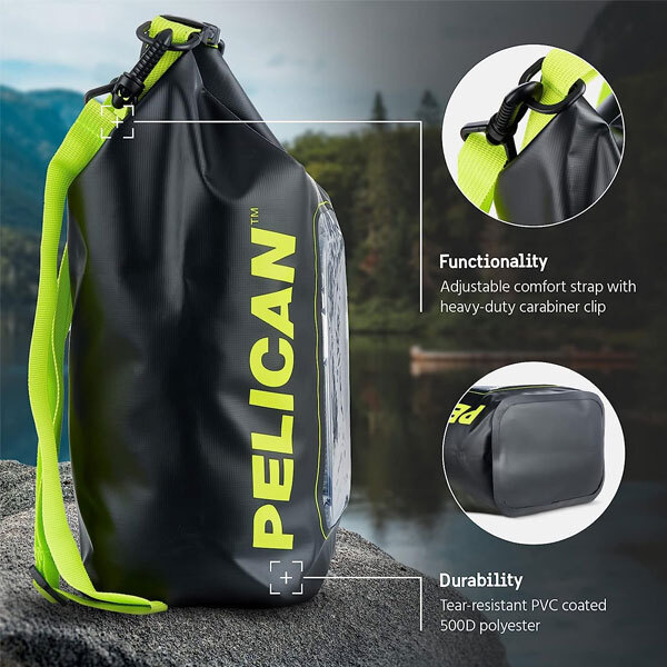 Pelican Marine Water Resistant for 5L Dry Bag - Black/Neon Yellow