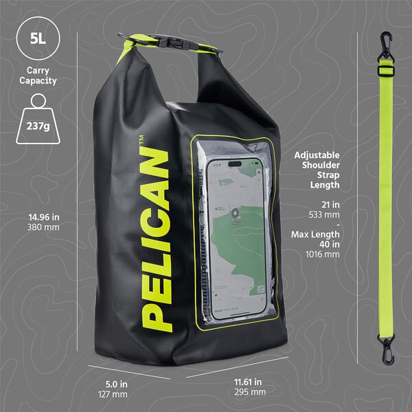 Pelican Marine Water Resistant for 5L Dry Bag - Black/Neon Yellow