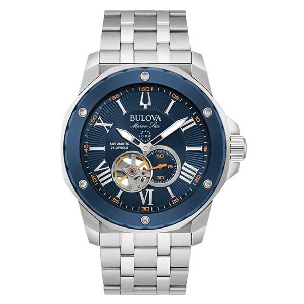 Buy Bulova Marine Star Blue Dial Automatic Men s Watch 98A302 Online Pop Phones Australia