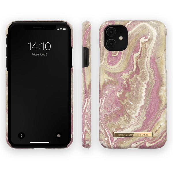 Ideal Of Sweden Fashion Case (Suits iPhone 11/XR) - Golden Blush Marble