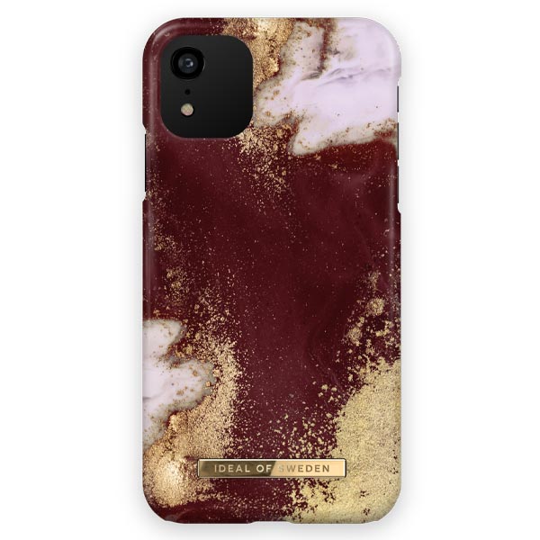 Ideal Of Sweden Fashion Case (Suits iPhone 11/XR) - Golden Burgundy Marble