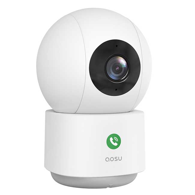 AOSU 2K Wired 360 Degree IndoorCam Smart Camera (C2E) - White - Pop Phones, Australia