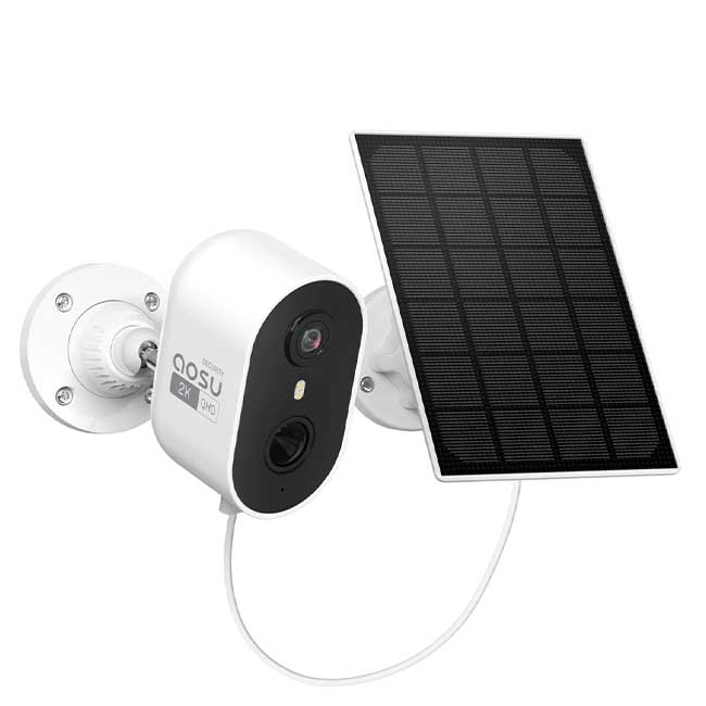 AOSU 3MP/2K Solar-Powered Outdoor Security Smart Camera (C7L) - White - Pop Phones, Australia
