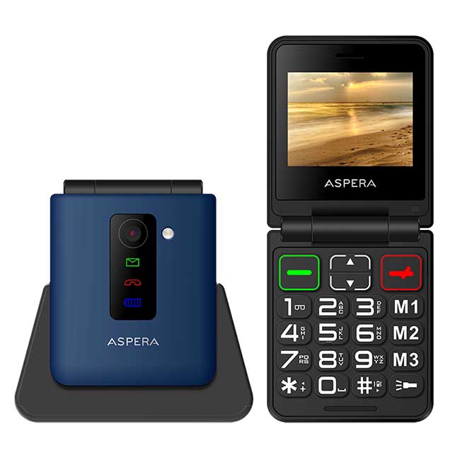 Aspera F50 4G Flip Phone – Midnight Black - Pop Phones, Australia