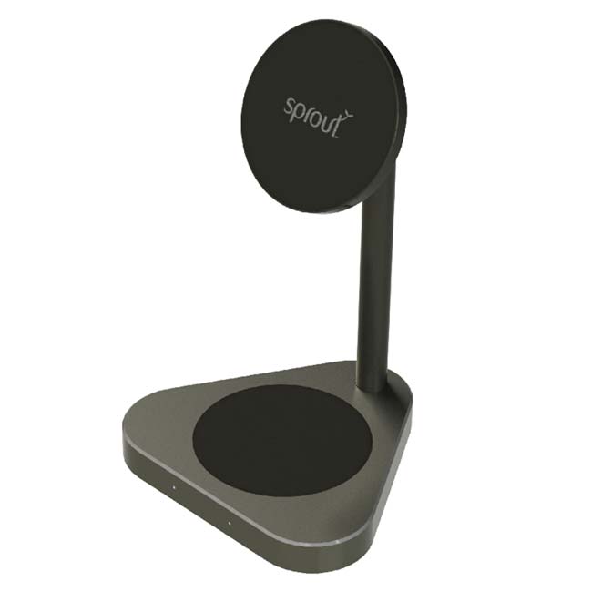 Sprout 2-in-1 Magnetic Wireless Charging Stand - Grey - Pop Phones, Australia